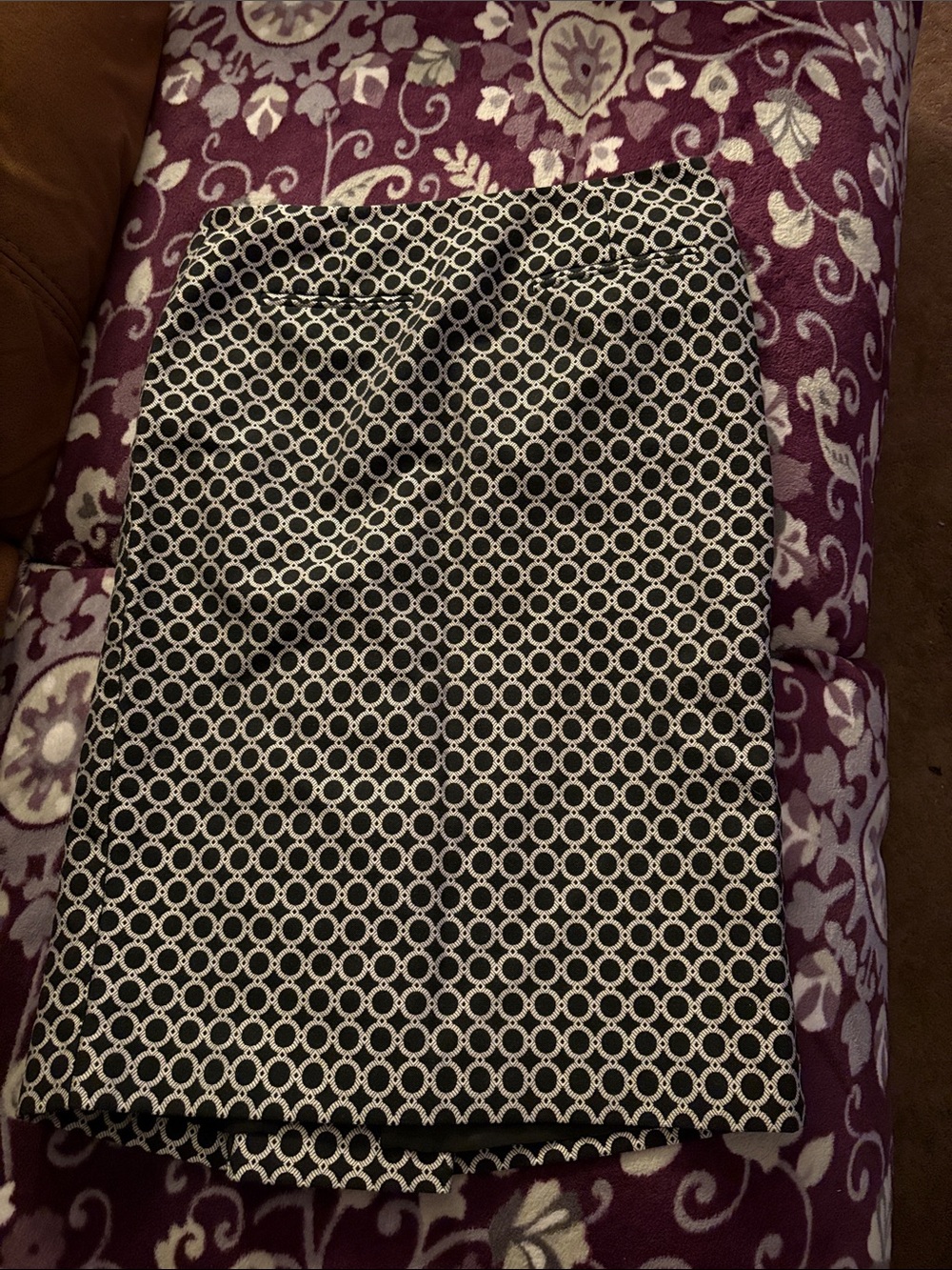 Black and White Geo-Print Midi Skirt